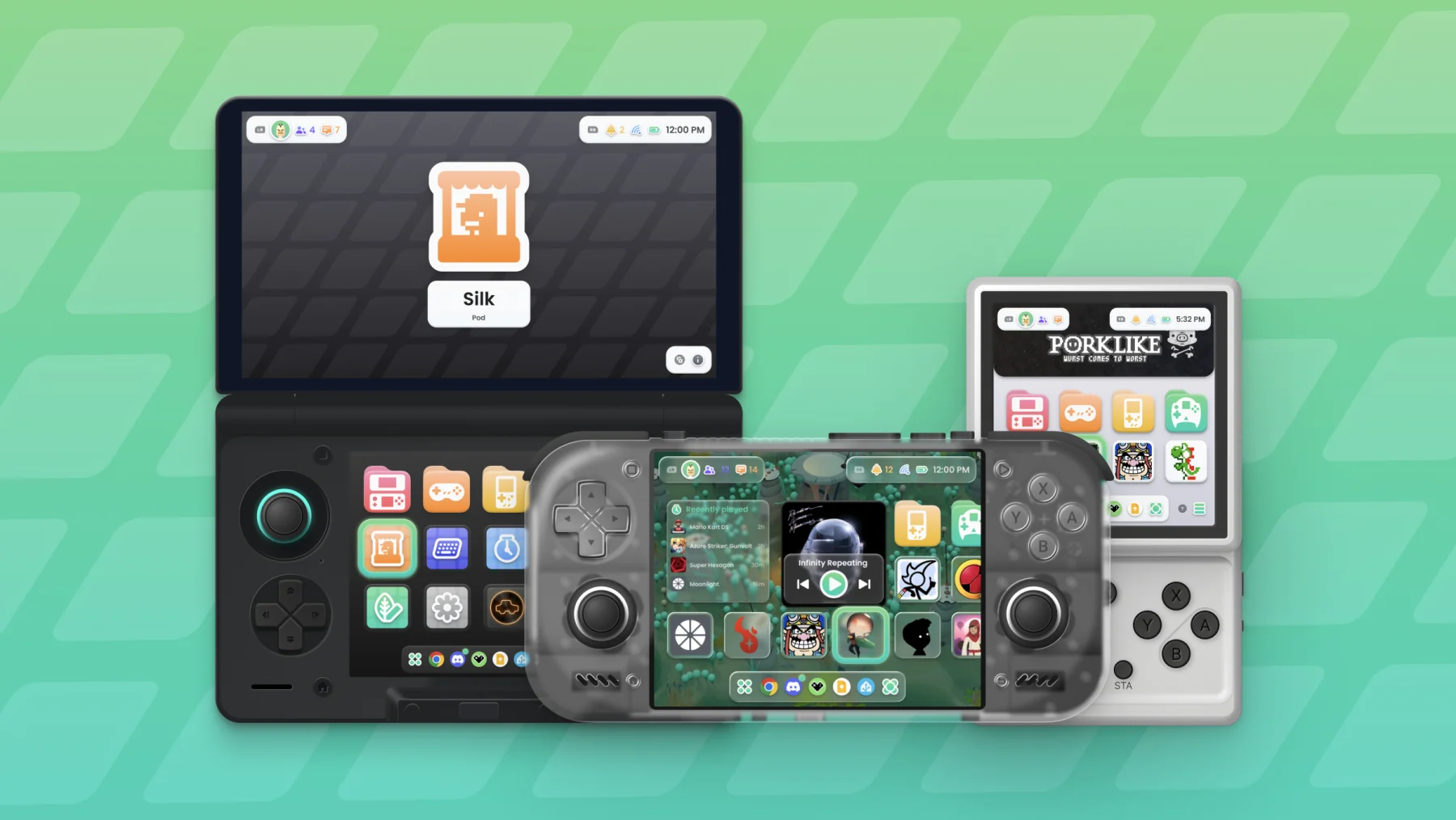 Cocoon 3 running across several gaming handhelds