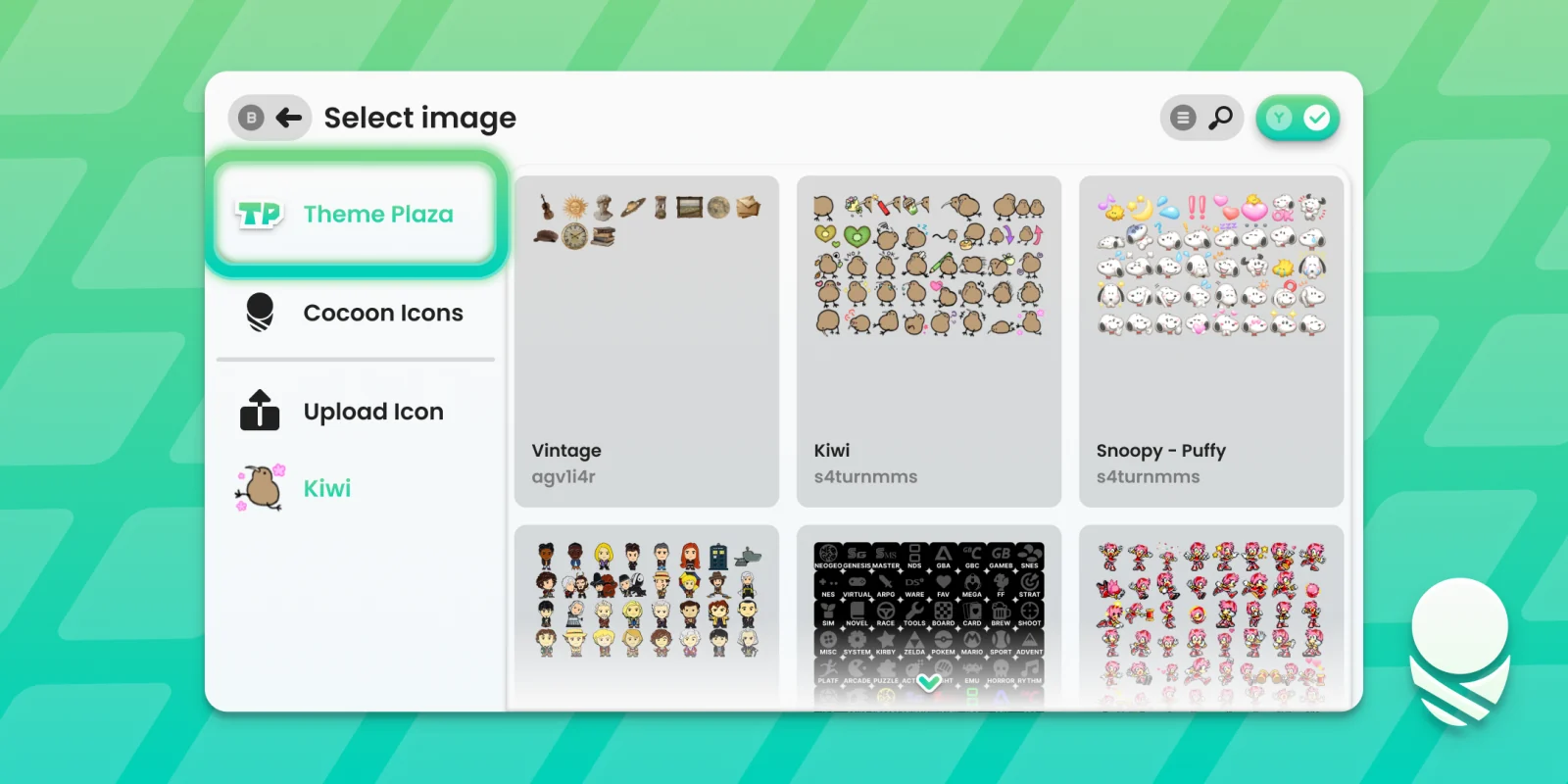 Choosing a ThemePlaza badge to use as an image widget in Cocoon